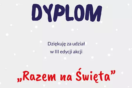 Podziękowanie za udział w III edycji Akcji „Razem na Święta”