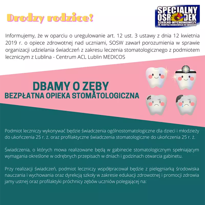 Dbamy o zęby - Bezpłatna opieka stomatologiczna