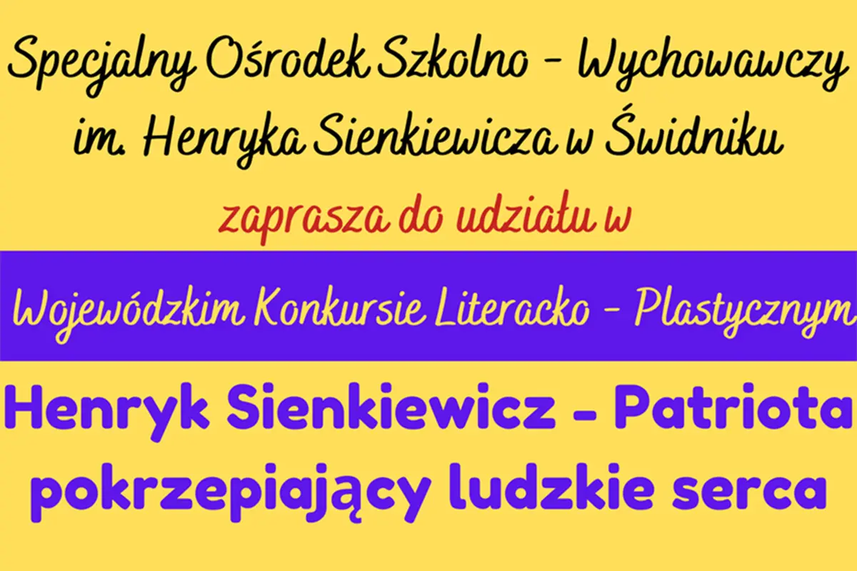 Zapraszamy do udziału w konkursie literacko - plastycznym